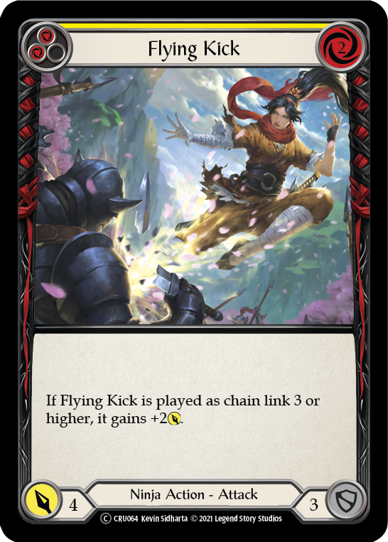 Flying Kick (Yellow) [U-CRU064] (Crucible of War Unlimited)  Unlimited Rainbow Foil