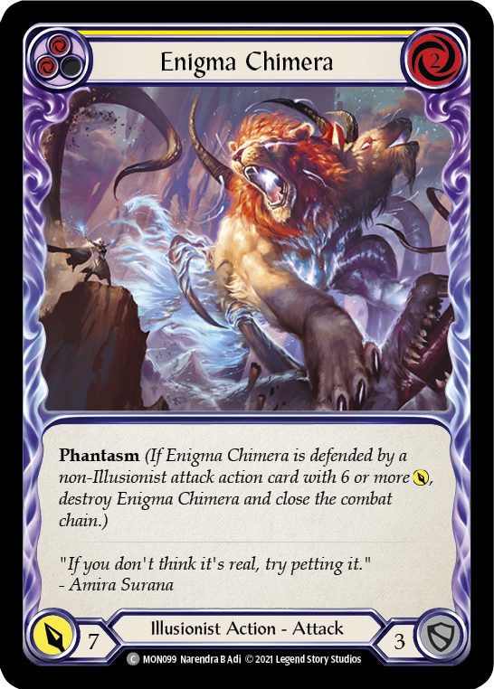 Enigma Chimera (Yellow) [MON099-RF] (Monarch)  1st Edition Rainbow Foil