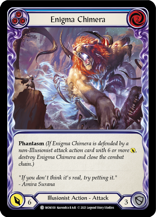 Enigma Chimera (Blue) [MON100-RF] (Monarch)  1st Edition Rainbow Foil