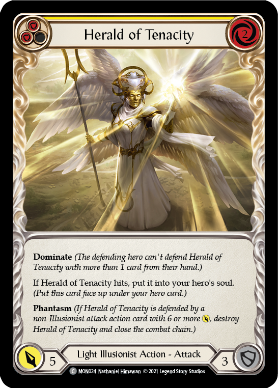 Herald of Tenacity (Yellow) [MON024] (Monarch)  1st Edition Normal